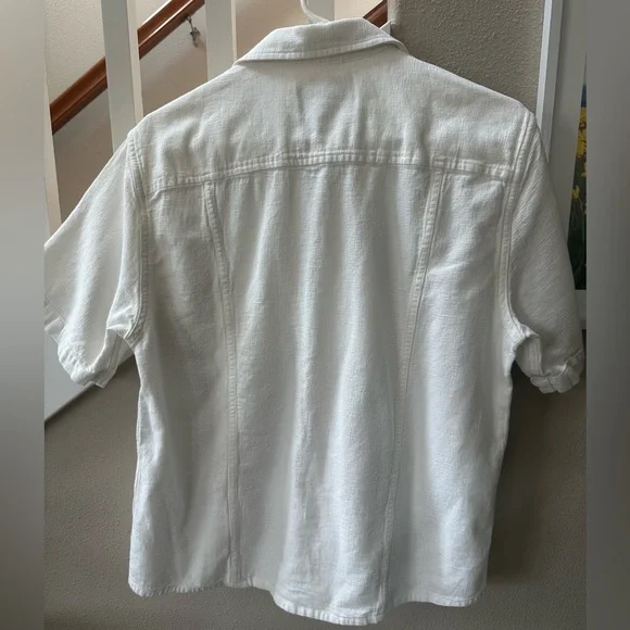 Corridor NYC Men's Hopsack White Casual Button Down Shirt in Medium - Picture 6 of 14